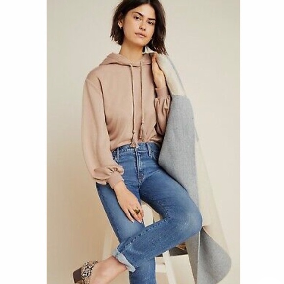 Anthropologie Current Air Shimmer Gold Foiled Sweatshirt - Picture 4 of 13